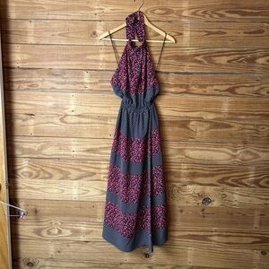 Robert Rodriguez Red and Black Patterned Maxi Dress